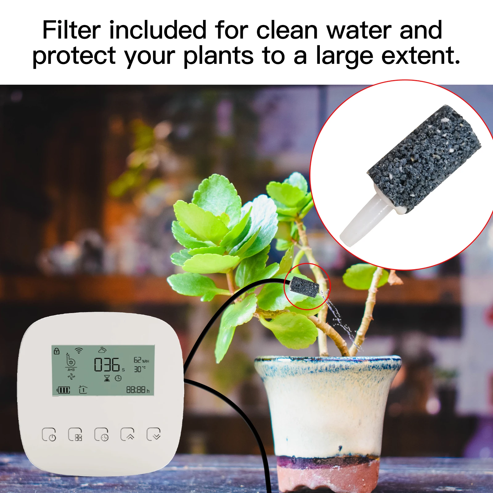 3.3 W WiFi Digital Water Timer Automatico e Intelligente Micro-Irrigazione a goccia Controller con Pannello Solare per Giardino, Sistema di Irrigazione
