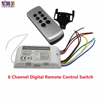 Alta Tensione a 6 Canali Remote Controller Switch LED Wireless Digitale Sottosezione Raggruppati Remoto Controllo Interruttore 220V per la Luce del Led