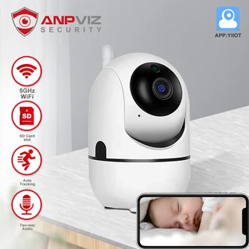 Anpviz 1080P Mini Telecamera PTZ Wifi Indoor Smart Baby Monitor Mini Telecamera IP Wireless Supporto 5G Wifi di Auto-Tracking YIIOT App di Vista