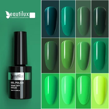 Beautilux Nail smalto Gel Colore Verde Collezione Neon di Colore Unghie Art Gel Vernice Soak Off UV LED Nail Lacquer Fornitura 10ml