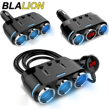 BLALION Auto 12V Presa Accendisigari Splitter Plug USB Caricabatterie Adattatore Display a LED Universale USB per Auto Accendisigari Caricabatteria
