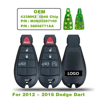 CN087040 Originale 4/5 Pulsante Fobik Chiave Telecomando Per il 2012 - 2016 Dodge Dart P/N M3N32297100(433MHZ) 56046771AA ID46 Chip