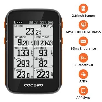 Coospo BC200 GPS Bike Computer da 2.4 pollici ANT+Bluetooth5.0 Bicicletta Tachimetro Contachilometri Multi-Lingua Ciclismo di sostegno