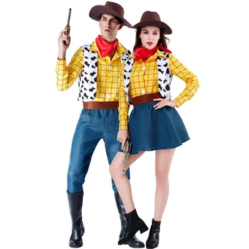 Cosplay Storia di Woody Costume Set Cowboy Vestito di Natale Unisex Sceriffo di Halloween Carnevale Vestito a Festa Giocattolo Prestazione della Fase