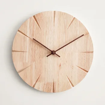 Creative Nordic legno massiccio orologio da parete per ufficio soggiorno orologio da parete decorazione di alta qualità in legno orologio da parete Silenzioso orologio