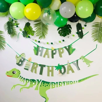 Dinosauro, Compleanno fai da te Ghirlanda buon Compleanno Banner Ruggito Dino Decorazione per una Festa Palloncini Selvatico 1 ° Bambino Festa di Compleanno Decorazioni