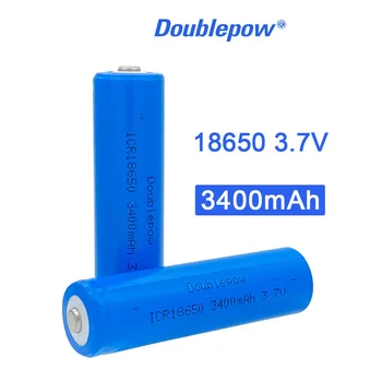 Doublepower 18650 3.7 V 3400mAh batteria al litio ricaricabile, torcia elettrica, puntatore laser, telecomando, giocattoli elettronici