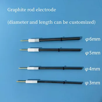Elettrochimica elettrolisi ad alta purezza grafite elettrodo a barra CE canna in carbonio ausiliario contro elettrodo 6mm catodo