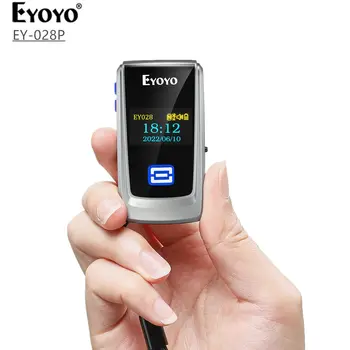 Eyoyo Mini Bluetooth QR Code Scanner con Display LCD Wireless Portatile 1D 2D Libro Scanner di codici a Barre Lettore per la Libreria