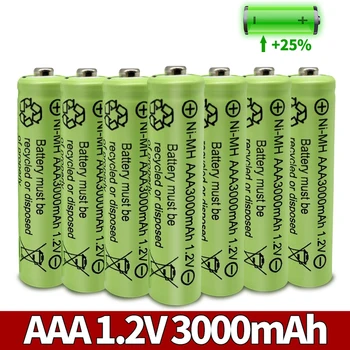 Giallo batteria ricaricabile NiMH AAA 3000mAh 3A 1.2 V per il giocattolo MP3 RC torcia elettrica