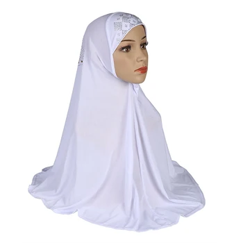 H108 Nuovo di medie dimensioni musulmani tirare hijab Sciarpa Con pietre islamico headwrap Cappelli di alta qualità sciarpa pregare abbigliamento turbante caps