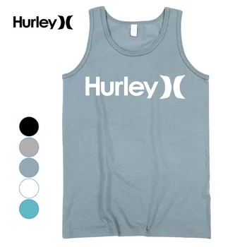 Hurley Gilet di Cotone Le Gile T-shirt senza Maniche di Colore Solido Sciolto per Uomini E Donne Stile canotta Fitness Uomini Palestra, abbigliamento sportivo