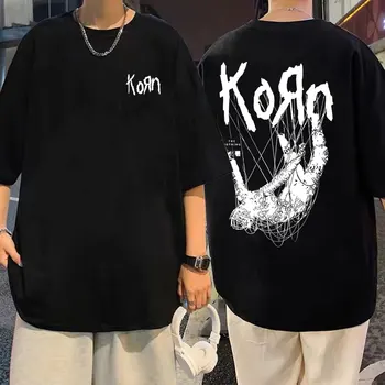 Impressionante Cantante Rock Band dei Korn Graphic T-shirt Harajuku Streetwear Uomo e ' la Novità di Cotone t-shirt Uomo Manica Corta Uomo Casual Tee