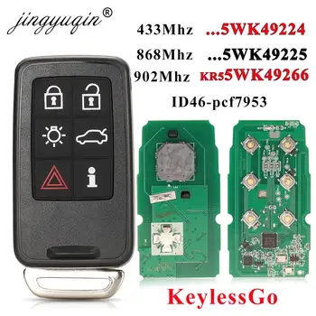 jingyuqin 433/868/902MHz KR55WK49266 Auto Chiave a distanza per VOLVO XC60 XC90 S90 S60 2009-2014 PCF7953 Auto Keyless-Go Smart 5WK49224