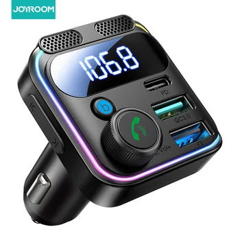 Joyroom 48W Bluetooth 5.3 Trasmettitore FM HiFi Bass Suono più Forte Doppio Microfono Bluetooth Adattatore per Auto vivavoce 30W PD Caricabatteria da Auto