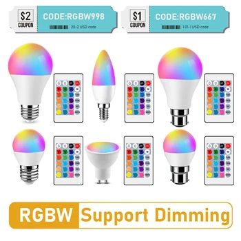 LED intelligente di controllo remoto a infrarossi RGB lampadina AC120V 220V bianco luce 6W 10W E14 E27 GU10 è adatto per il partito di festa