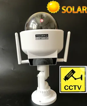 manichino fotocamera energia solare falso wifi videosorveglianza del cctv della videocamera di sicurezza w/ rosso luce a infrarossi all'aperto della cupola di velocità di cam