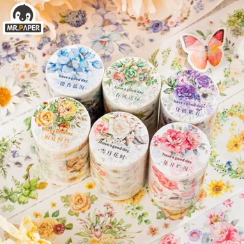 Mr. Carta 6 Design Washi Tape Giardino di Primavera di Serie a Fiori Stile Decorazione Nastro carine Forniture per la Gazzetta