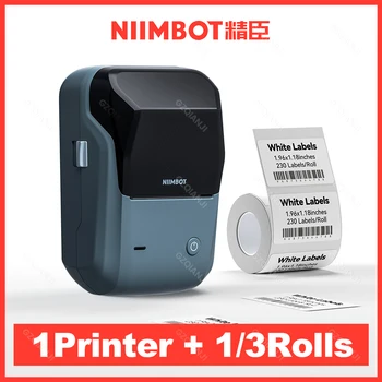Niimbot B1 Aggiungere 3 Rotoli Ufficiale Termica etichetta dell'Autoadesivo di Tramsparents Bianco Rotoli di Carta più economico B21 B203, 20-50mm Larghezza di Stampa