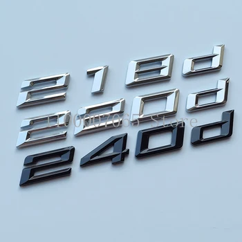 Nuovo Font di Numeri Lettere 218d 220d 240d ABS, Emblema BMW Serie 2 nel Bagagliaio di un'Auto Targhetta Logo Adesivo Opaco Nero Lucido Cromato