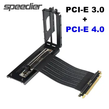 Nuovo Riser Nero PCI-E Scheda Grafica Staffa Verticale GPU Titolare+GEN3 4.0 PCI-E 3.0 4.0 Riser 16X Cavo di Estensione Per ATX 5~100CM