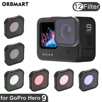 ORBMART GoPro Hero 12 10 11 Nero Mini Filtro UV CPL ND 8 16 Rosso Lente Filtri per GoPro Hero 9 Nero Go Pro camera Accessori