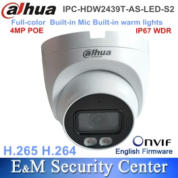 Originale Dahua IP 4Mp IPC-HDW2439T-COME-LED-S2 Lite POE a Colori Built-in Mic Cupola a Bulbo oculare Telecamera di Rete