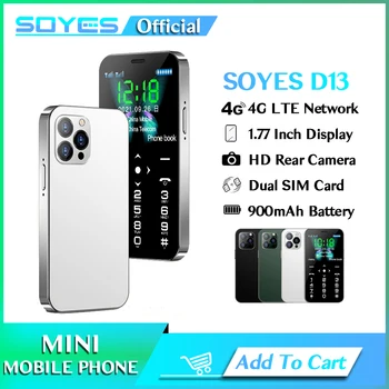 Originale SOYES D13 4G LTE Mini Cellulare 900mAh di Tipo C, di Ingresso Con la Macchina fotografica SOS Dual SIM 1.77