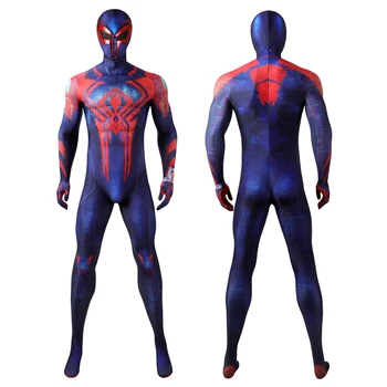 Ragno Costume Cosplay 2099 Miguel O'Hara Tuta con Maschera in Tutto Il Supereroe Spider Zentai Tute Halloween Maschio Vestito