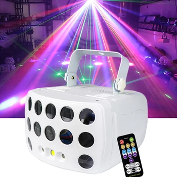 RGBW LED Strobe Luce Laser Farfalla Fantasia Fase di Illuminazione, Effetto di Controllo Remoto DMX 512 Fascio del Proiettore per DJ Discoteca, Party di Danza