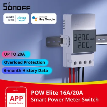 SONOFF POW Elite Intelligente Misuratore di Potenza Interruttore 16A/20A Wifi di Energia Consumo di energia Modulo Switch Funziona con Alexa di Casa Google Alice