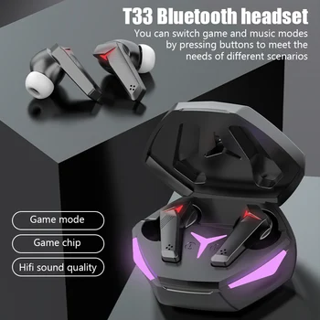 T33 TWS Bluetooth Cuffie Wireless Fone Suono hi-fi, Cuffie con Microfono Gaming Headset Stereo Sport Auricolari Touch Control