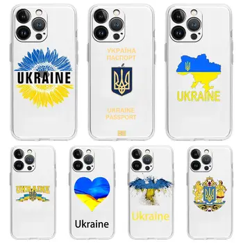 Ucraina stemma della Bandiera di Lusso di Caso del Telefono Per il iPhone 14 11 12 13 mini Pro Max X XR XS 7 8 Plus SE di Silicone Coperchio Trasparente Fundas