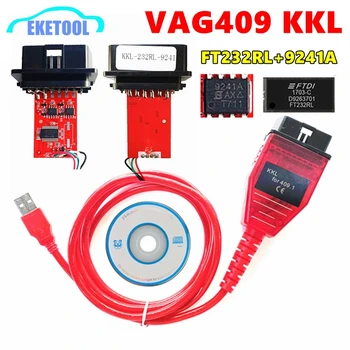 VAG 409 Nuovo Rosso del Bordo del PWB di 9241A Chip VAG COM KKL FTDI FT232RL Per VAG KKL USB Strumento OBD2 Diagnostica USB VAG409.1 KKL Interruttore